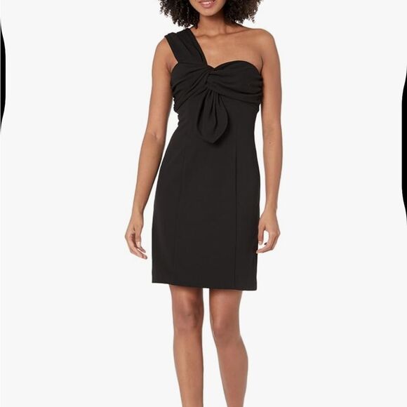 Trina Turk One Shoulder Cocktail Dress Black Size 2 - Picture 1 of 13